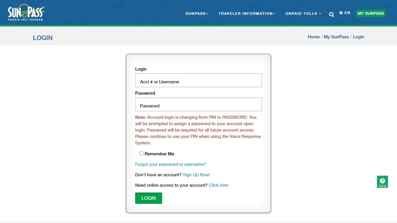 Login - SunPass